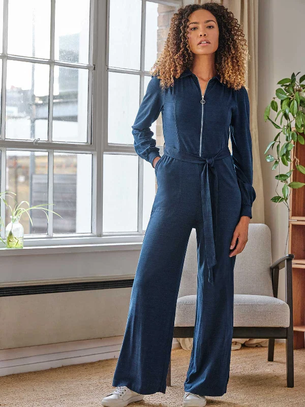 Amara Organic Cotton Denim Jumpsuit  - Blue