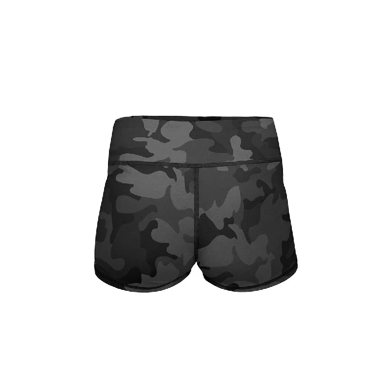 Black Camo Yoga Shorts