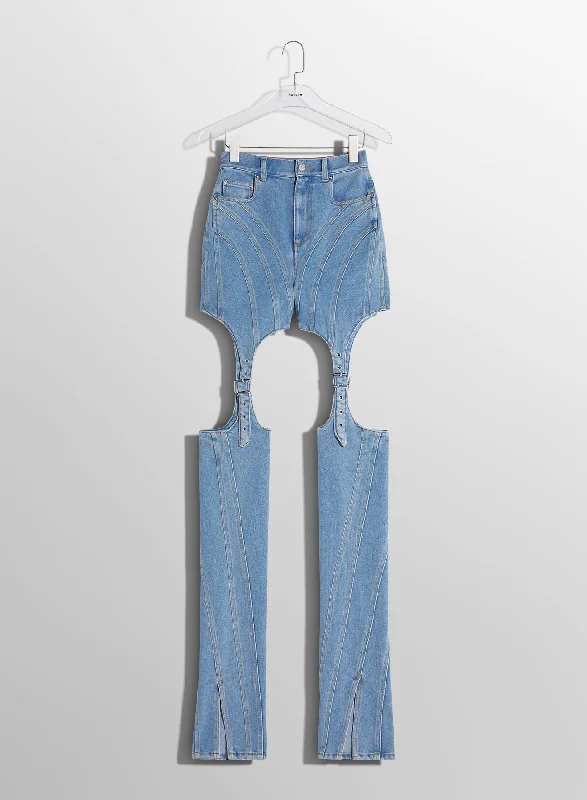 blue buckled chaps skinny jeans