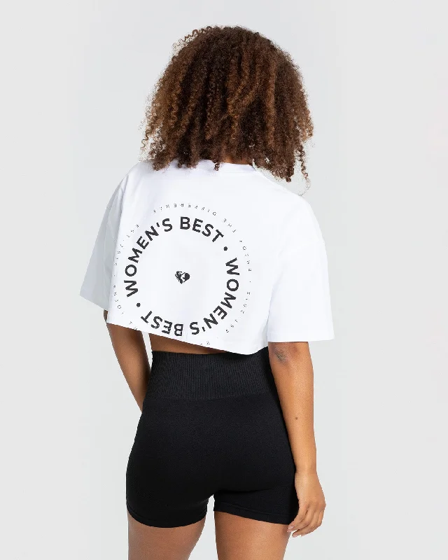 Comfort Oversized Cropped Short Sleeve T-Shirt | White