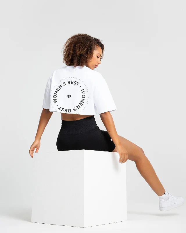 Comfort Oversized Cropped Short Sleeve T-Shirt | White