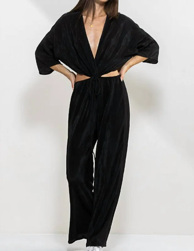 Cropped Black Jumpsuit