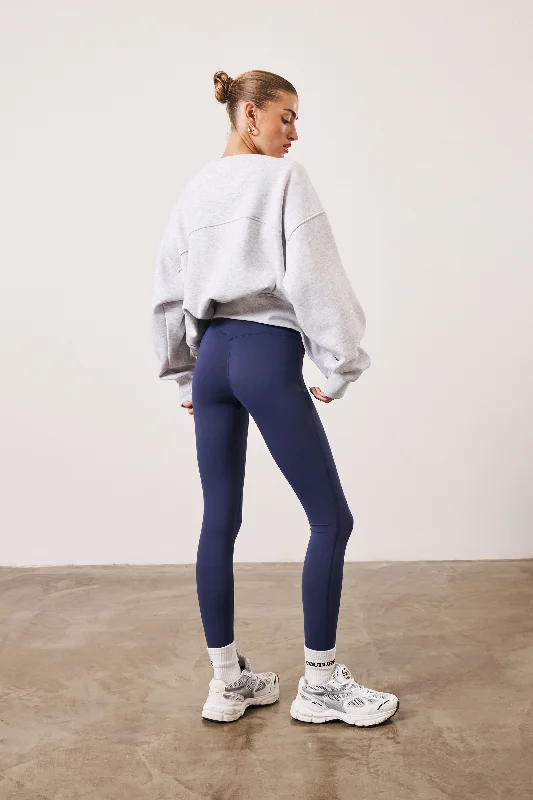 EMBLEM SCULPTING STRETCH LEGGINGS - NAVY