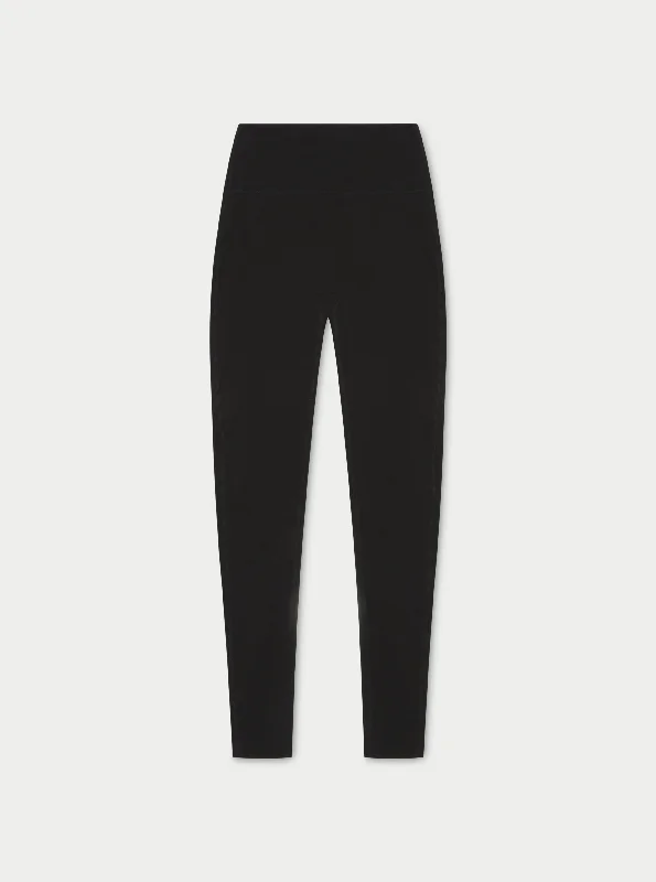 EMBLEM SOFT TOUCH JERSEY LEGGINGS - BLACK