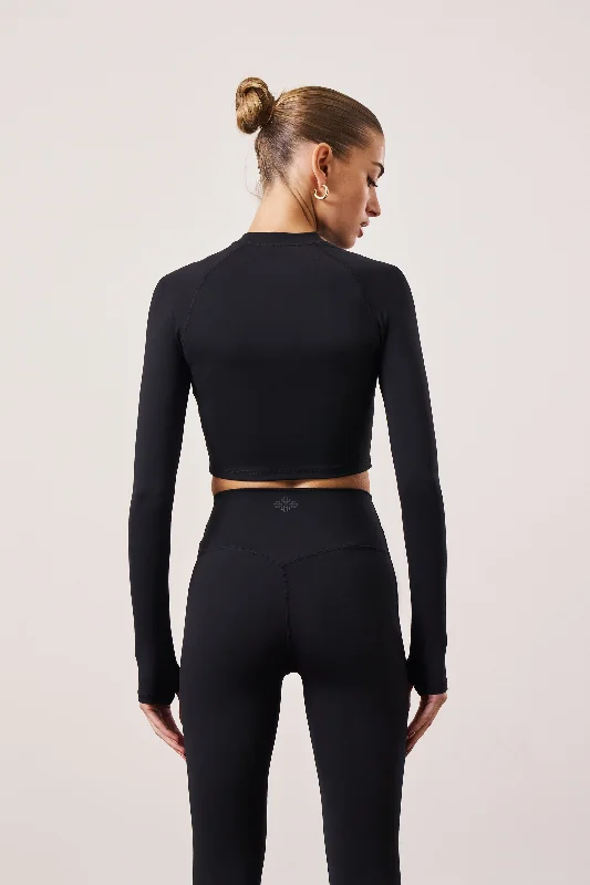 EMBLEM SOFT TOUCH JERSEY LEGGINGS - BLACK