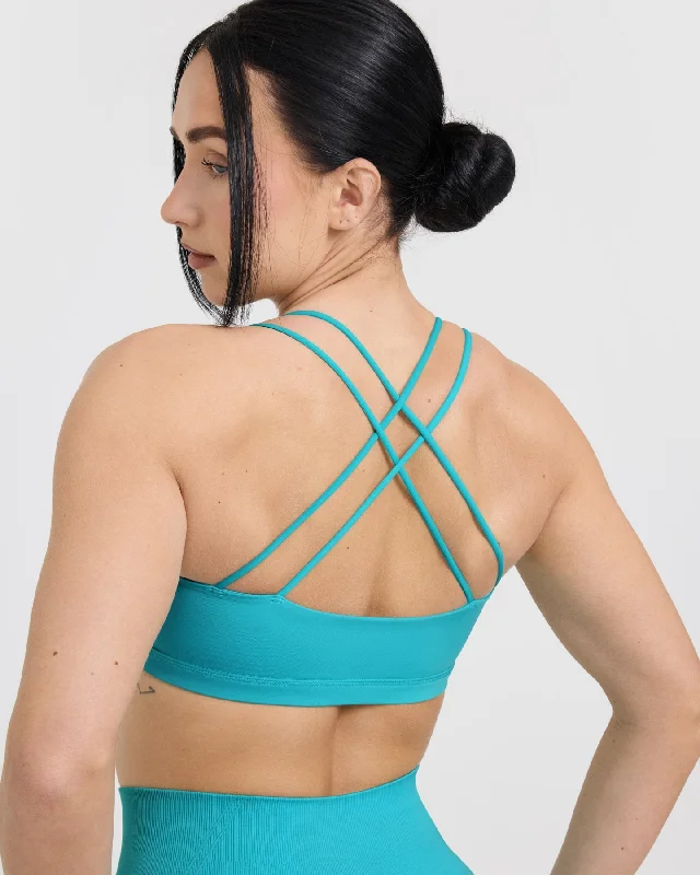 Everyday Cross Over Bralette | Aqua Blue