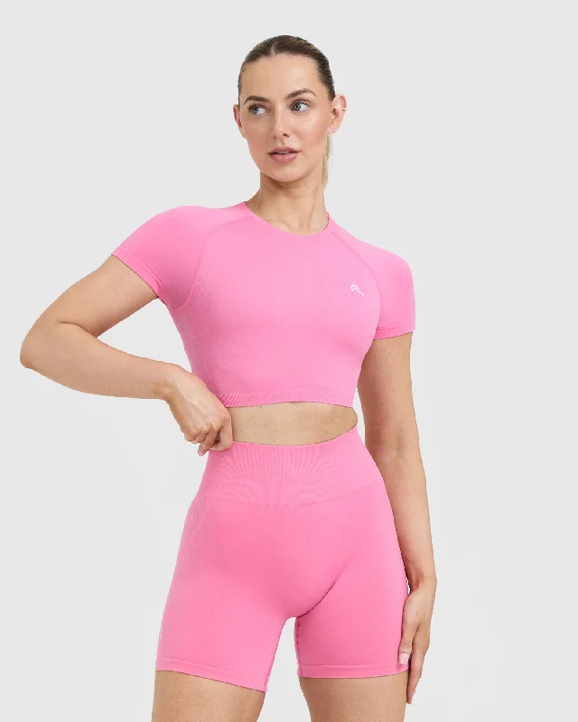 Go To Seamless Fitted Crop Top | Peony Pink