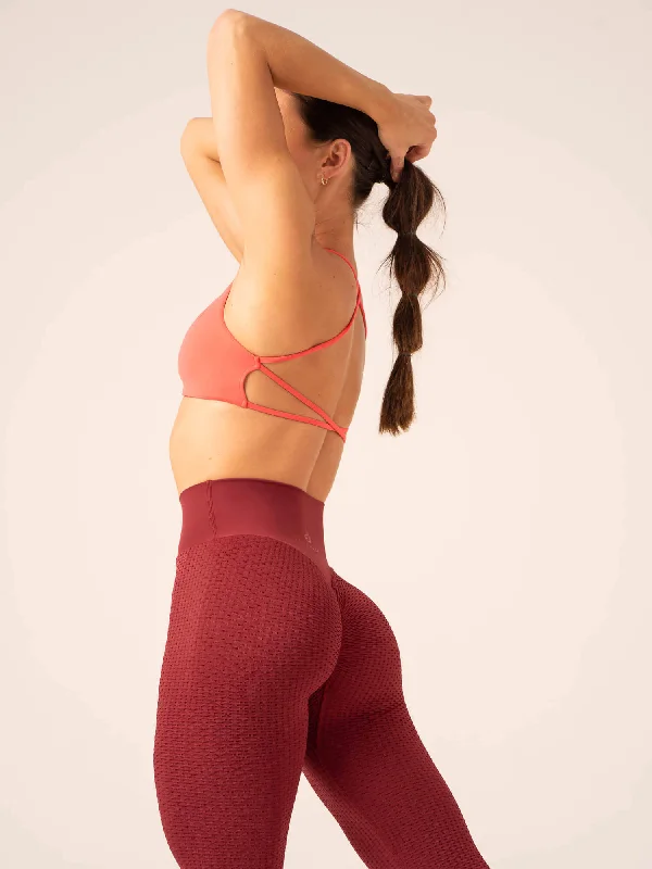 Honeycomb Scrunch Seamless Leggings - Berry