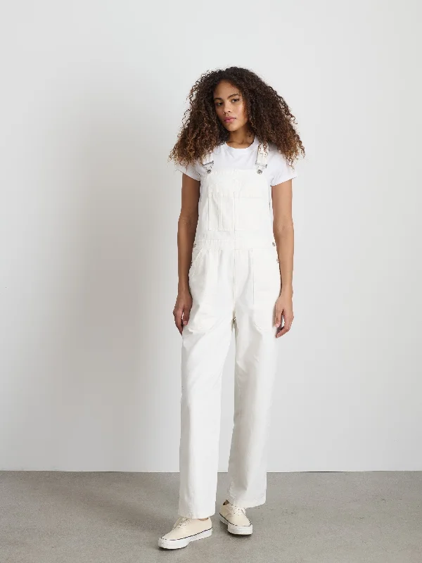 Lili Overall in White Denim