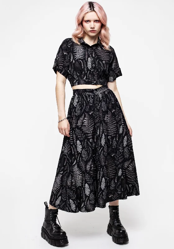 Maidenhair Button Up Midi Skirt