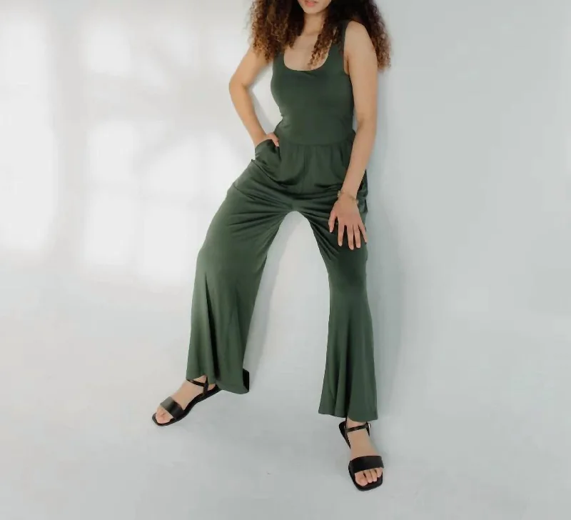 Olivia Tank Jumpsuit In Green