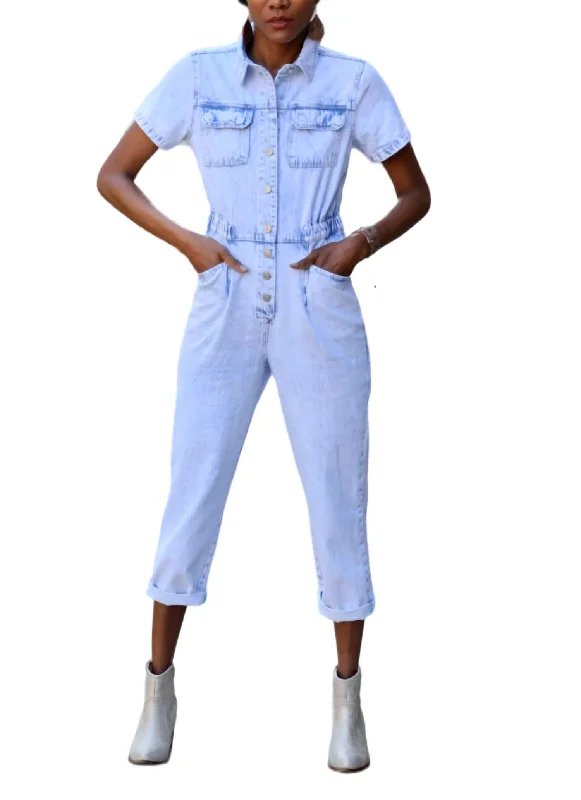 One Up Romper In Light Wash