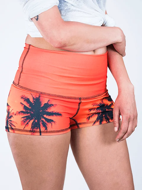 Palm Tree Sunset Yoga Shorts