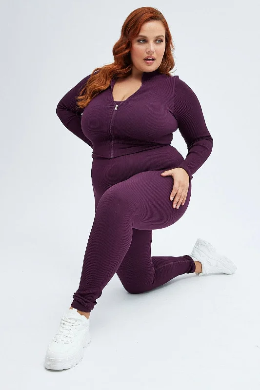 Purple Leggings Seamless Activewear