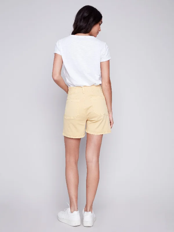 Shorts with Patch Pockets - Lemon