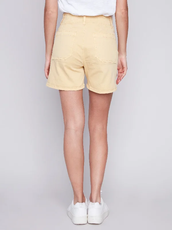 Shorts with Patch Pockets - Lemon