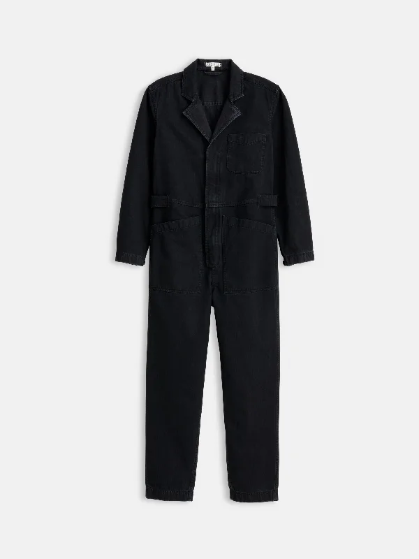 Standard Zip Jumpsuit in Herringbone