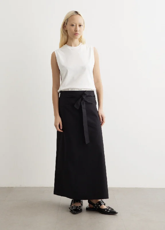 Tie Waist Cotton Skirt