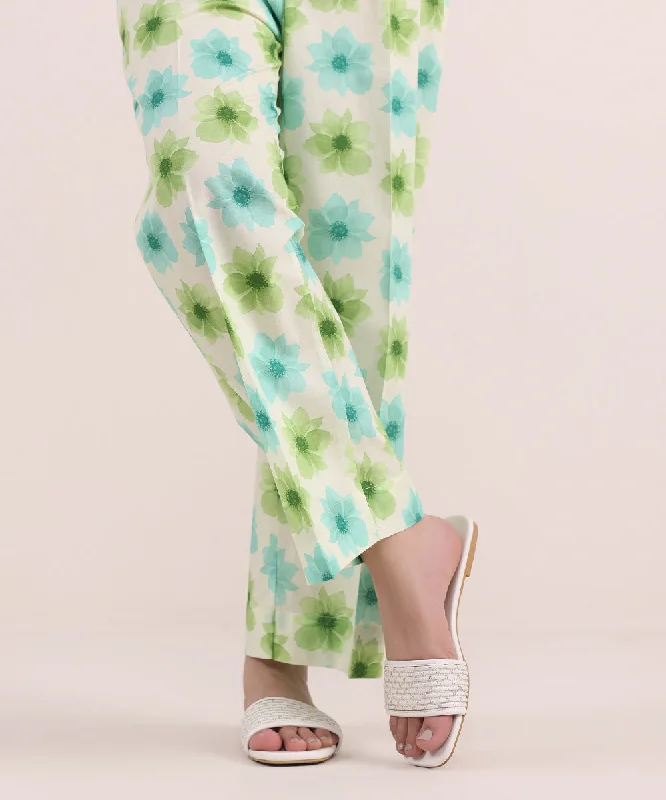 Printed Cambric Straight Pants