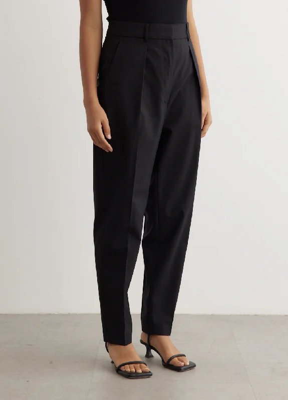 Carrot Fit Single Pleat Trousers