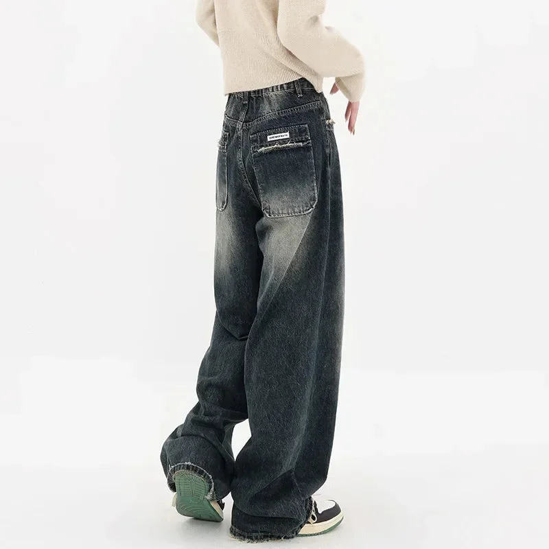 Women's High Waist Baggy Jeans Fashion Designer Pants