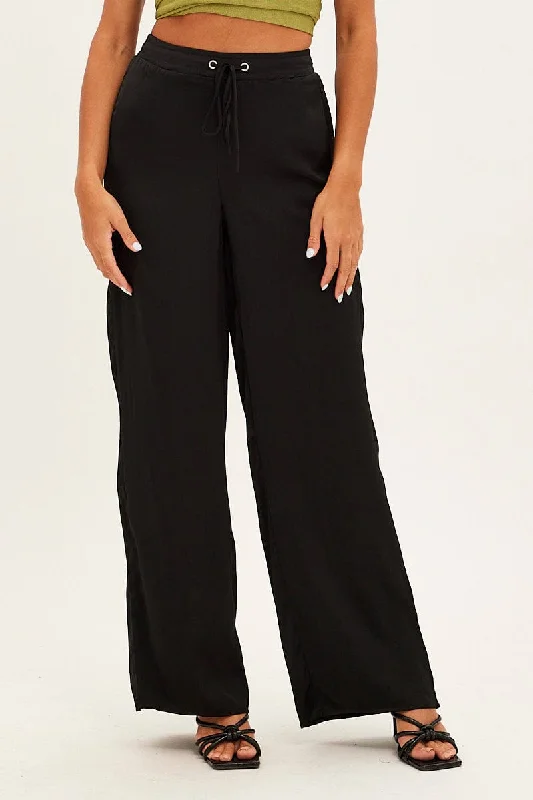 Black Full Length Fluid Pant