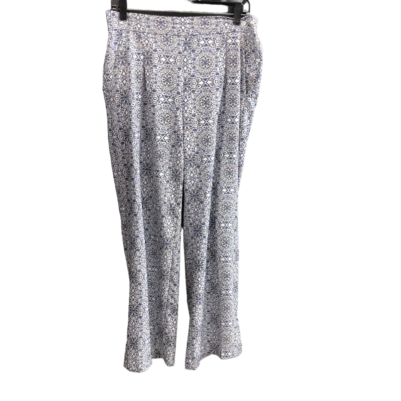 Blue & White Pants Wide Leg Counterparts, Size M