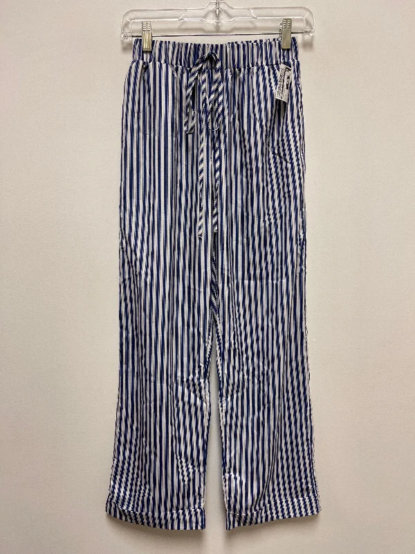 Blue & White Pants Wide Leg Shein, Size 4