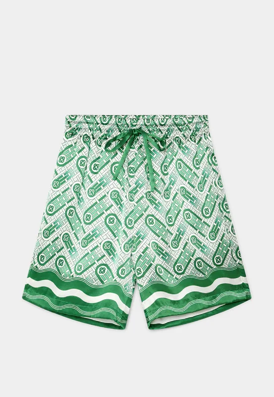 Casablanca Ping Pong Monogram Printed Swim Shorts Multi