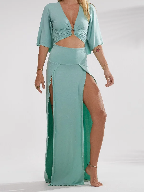 Cleopatra Slit Skirt - Amazonite