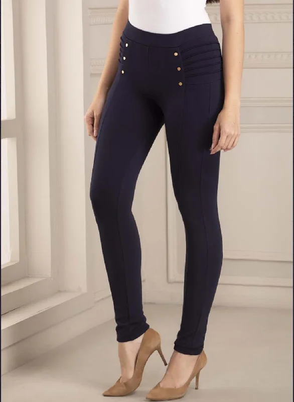 High Waist Blue Jeggings