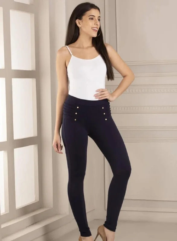 High Waist Blue Jeggings