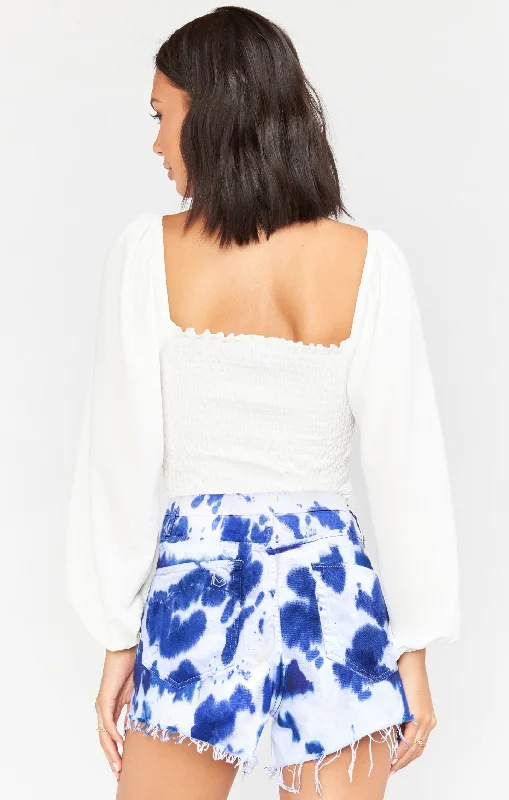 Houston High Waisted Shorts ~ Indigo Tie Dye