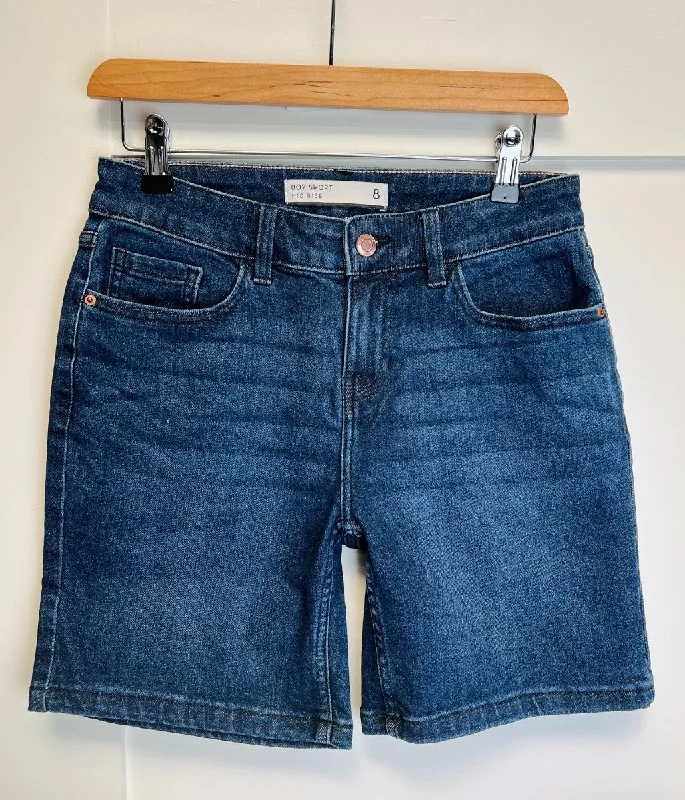 Inky Blue Denim Mid Length Boy Shorts