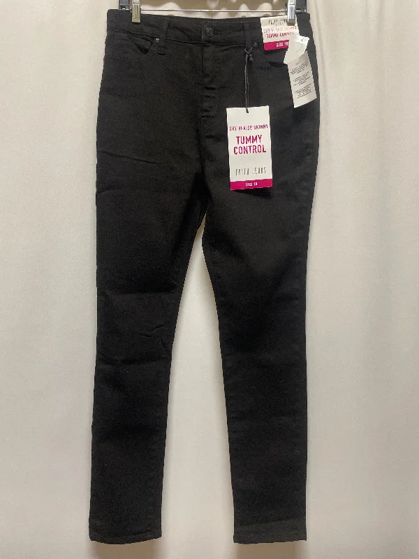 Jeans Straight By Clothes Mentor In Black Denim, Size: 10