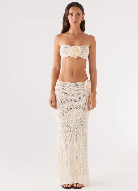 Kelcie Rose Crochet Maxi Skirt - Ivory