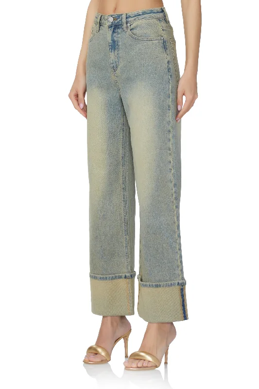 Kendall Wide Cuff Pant - Mellow Tint Wash