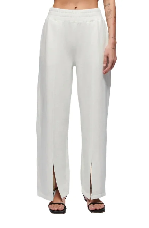 Lincoln Front Slit Pant In Porcelain