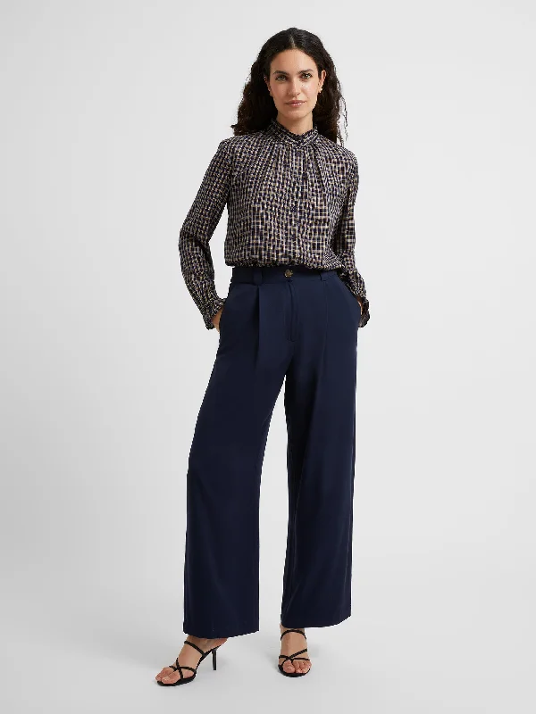 Luxe Twill Wide Leg Trousers