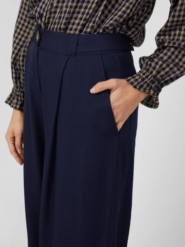 Luxe Twill Wide Leg Trousers