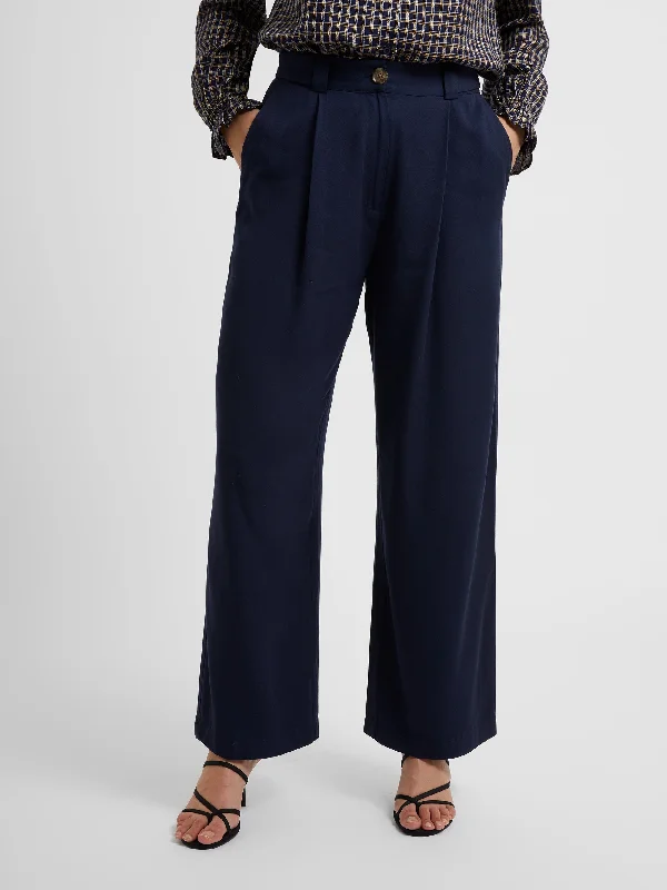 Luxe Twill Wide Leg Trousers