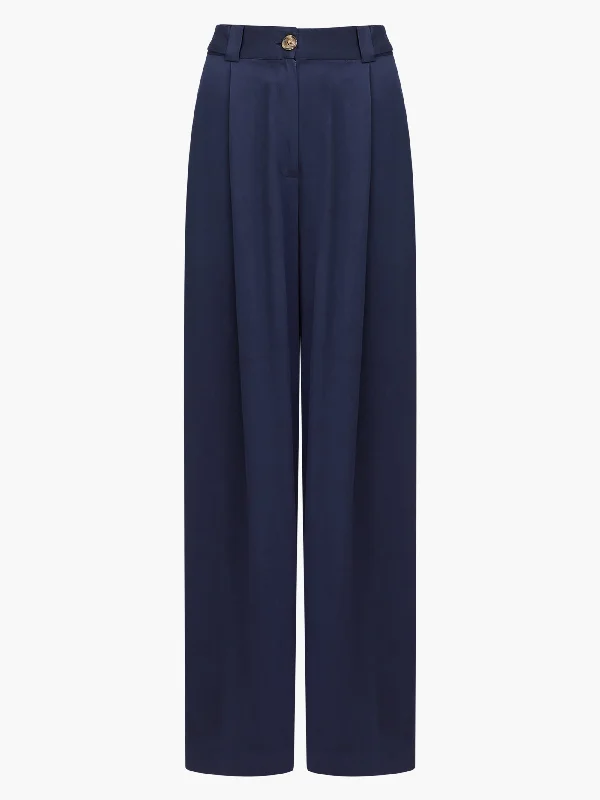 Luxe Twill Wide Leg Trousers