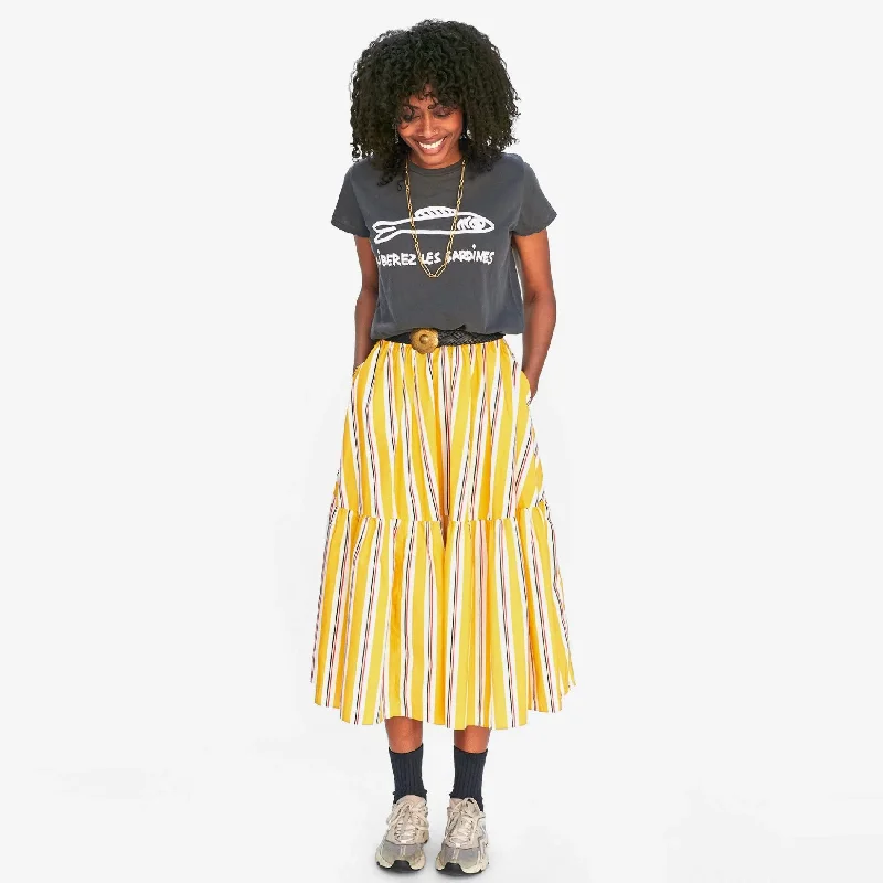 Multi Pinstripe Manon Skirt (Marigold)