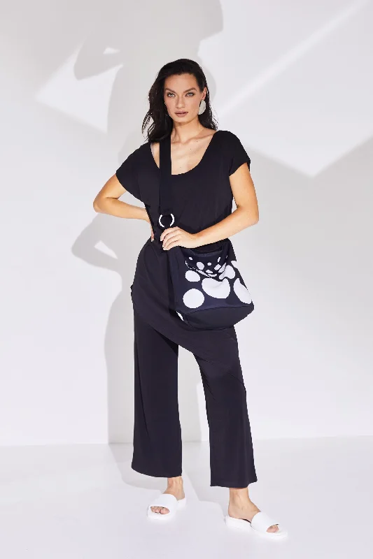 Naya Black Wide Leg Cropped Trouser