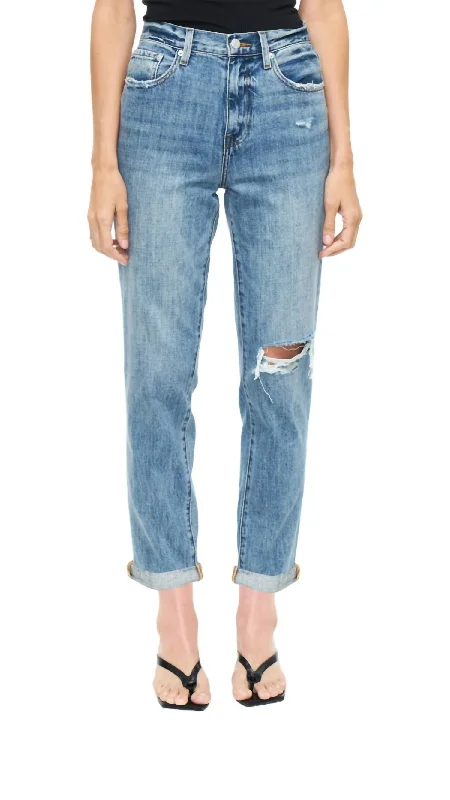 Presley High Rise Relaxed Roller Denim In Antidote