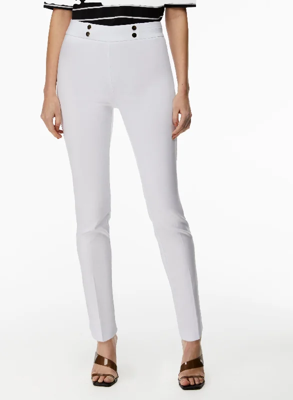 Pull-On Button Detail Pants