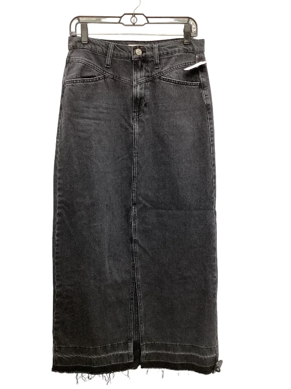 Skirt Maxi By Mng In Black Denim, Size: M