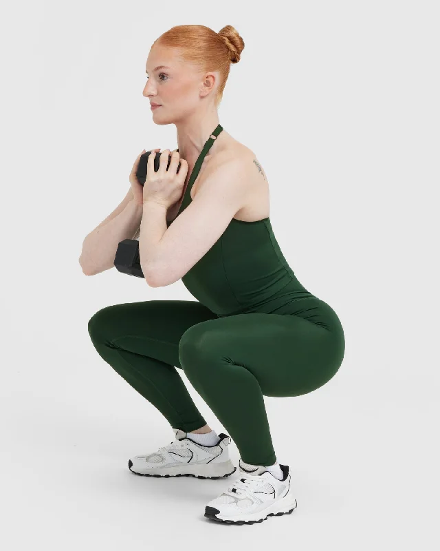 Timeless High Waisted Leggings | Pine Green