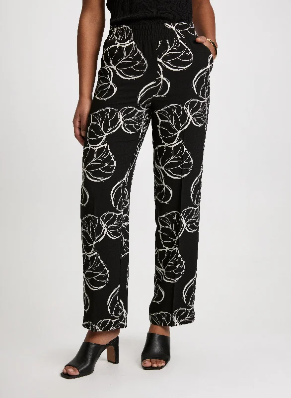 Wide-Leg Crepe Pants