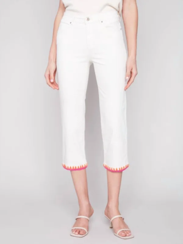 Women's Straight Leg Twill Pants In Natural